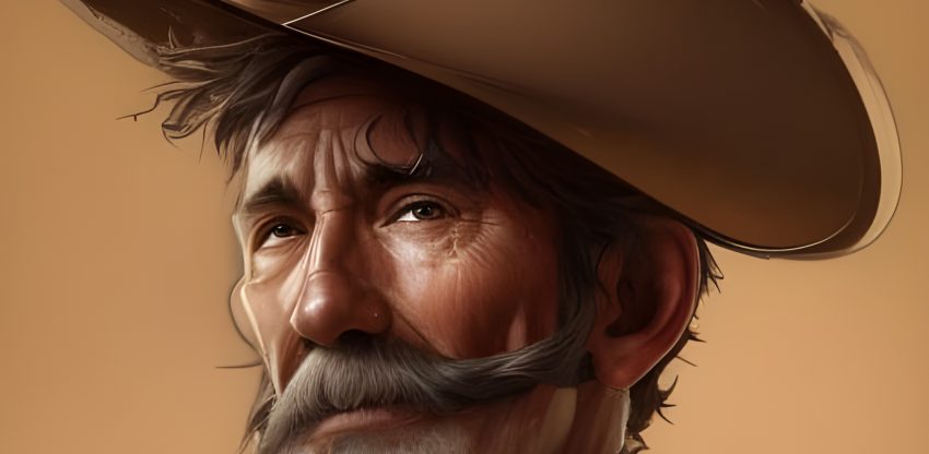 Alter Cowboy mit Hut